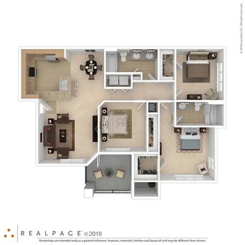 Floor Plan  C1 3 bed 2 bath 1296 sqft