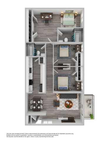 Floor Plan  Three bedroom floor plan at Villa Esperanza