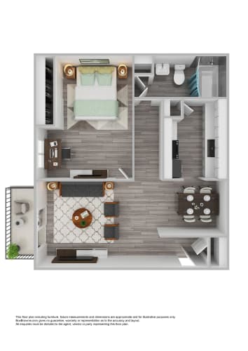 Floor Plan  One Bedroom Floorplan at Villa Esperanza