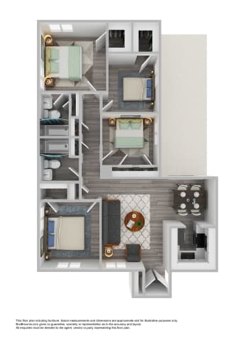 Floor Plan  Four Bedroom Floorplan at Villa Esperanza