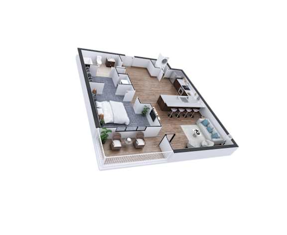 Floor Plan  a floor plan of a house with a bedroom and a living room