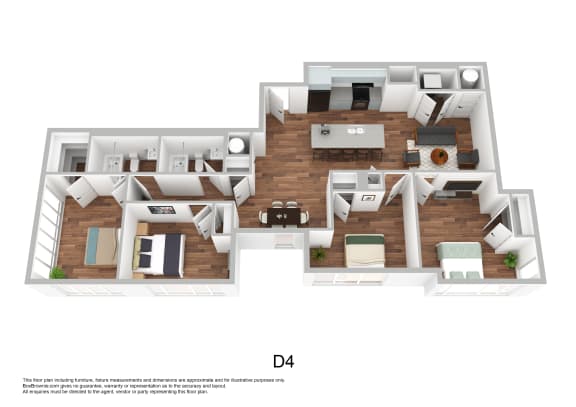 Floor Plan  d4 floor plan  a 2234 sq ft apartment