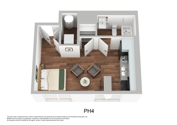 Floor Plan  a 1 bedroom floor plan  ph4  354 sq ft
