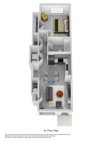 Floor Plan  A1 - One Bedroom Apartment