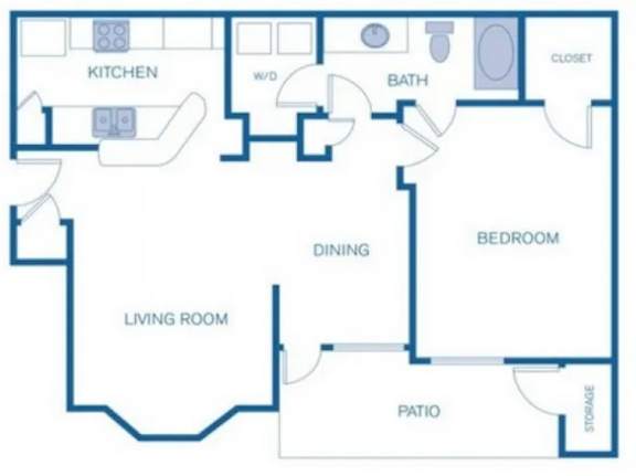 Floor Plan  A blueprint of a house layout with labeled rooms.