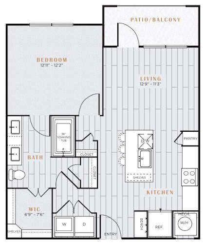 Floor Plan  two bedroom floor plan  the residences at sawmill estates