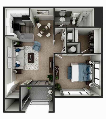 Floor Plan  a floor plan of our studio apartments at university gardens in tempe, az