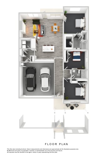 Floor Plan  a floor plan of a 1 bedroom floor plan with a car parked in the garage