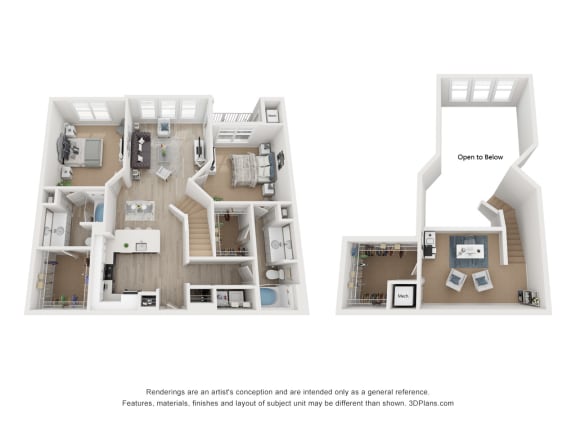 Floor Plan  Two Bedroom w-Loft R