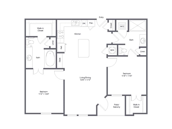 Floor Plan  A black and white image of a house floor plan.