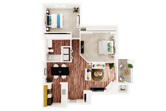 Floor Plan  North Creek Apartments 2 bed 1 bath  930 sqft