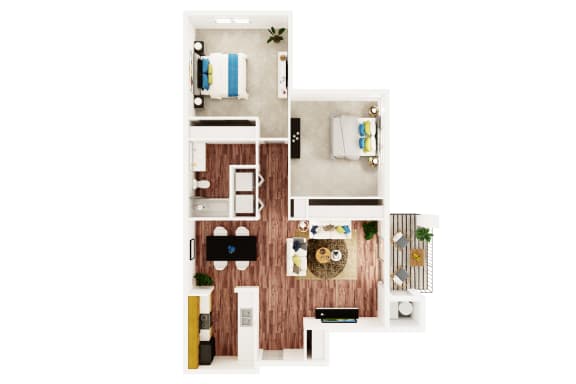 Floor Plan  North Creek Apartments 2 bed 1 bath 930 sqft