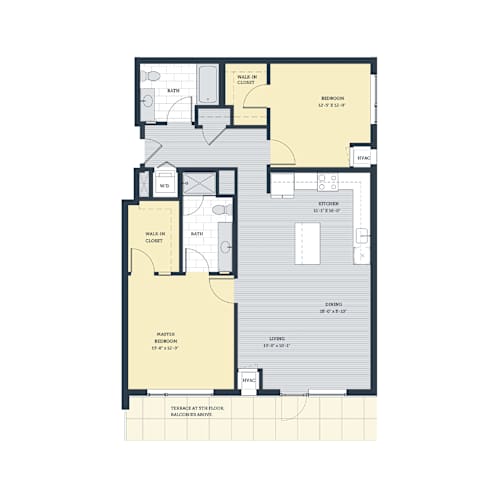Floor Plan  A floor plan of a house with a master bedroom, bathroom, and kitchen.