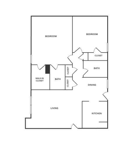 Floor Plan  a floor plan of a bedroom apartment