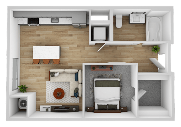 Floor Plan  a bedroom floor plan with a bathroom and a living room