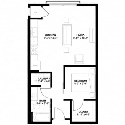 Floor Plan  the floor plan of the small apartment