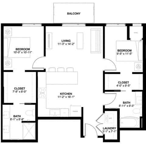 Floor Plan  the floor plan of the house has bedrooms and bathrooms