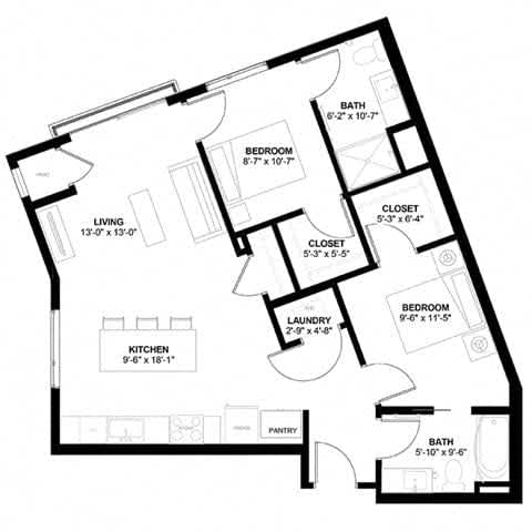 Floor Plan  the floor plan of the apartment