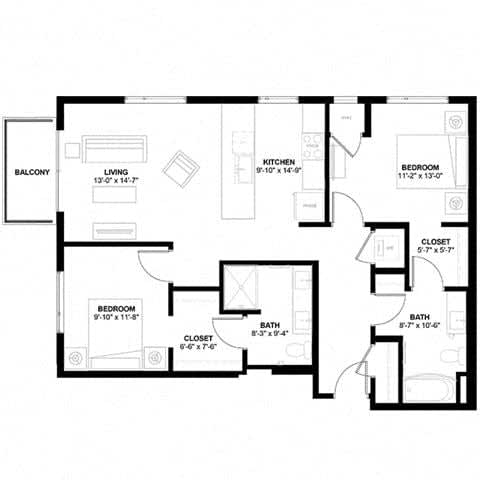 Floor Plan  the floor plan of the apartment