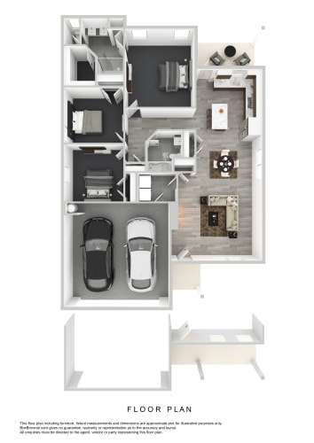 Floor Plan  a floor plan of a house with a car in the garage