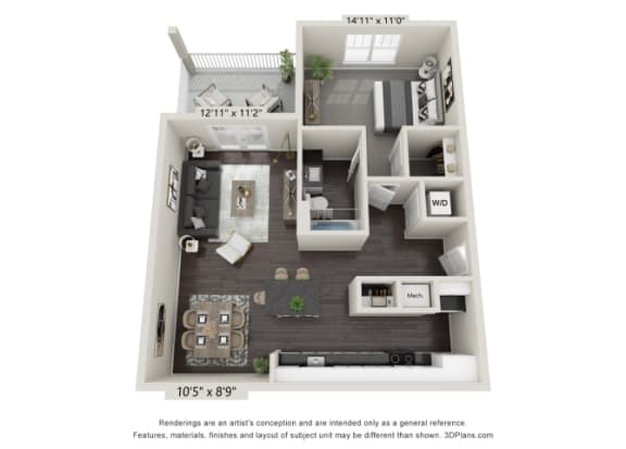Floor Plan  a 1 bedroom floor plan  villas at spring creek