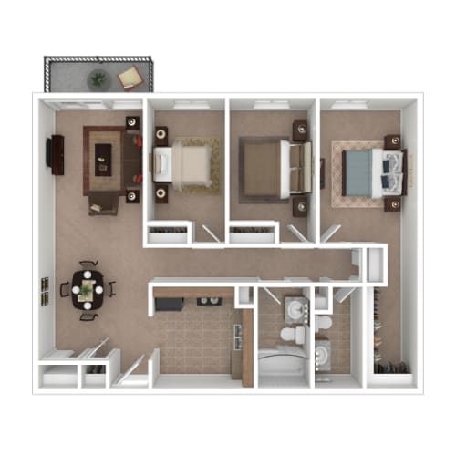 Floor Plan  a stylized floor plan with a bedroom and living room