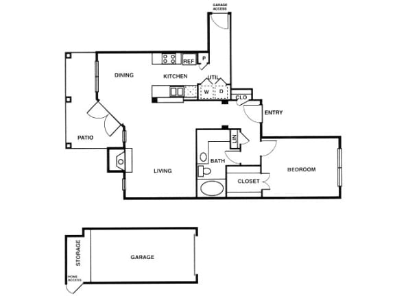 Floor Plan  a floor plan of a house with a bedroom and a living room