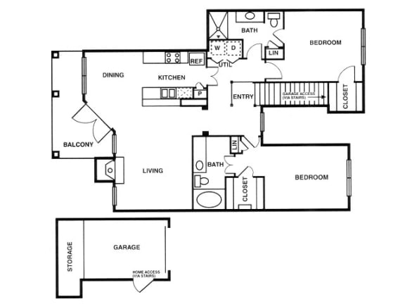 Floor Plan  a floor plan of a house with bedrooms and a living room