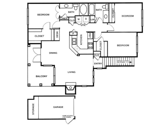 Floor Plan  a floor plan of a home with a mix of bedrooms and baths