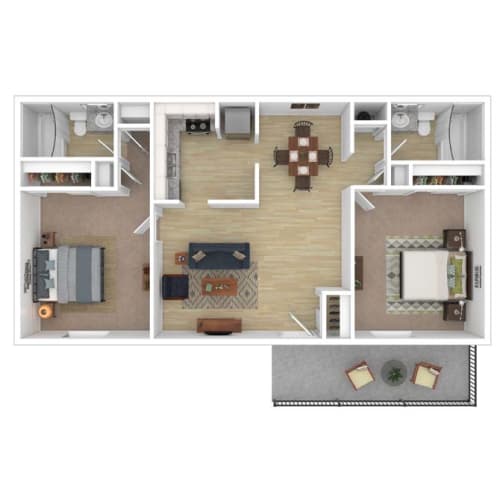 Floor Plan  a 1 bedroom floorplan with a living room and a dining room