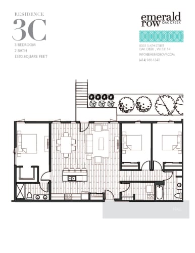 Floor Plan  a typical floor plan of a 3c condo