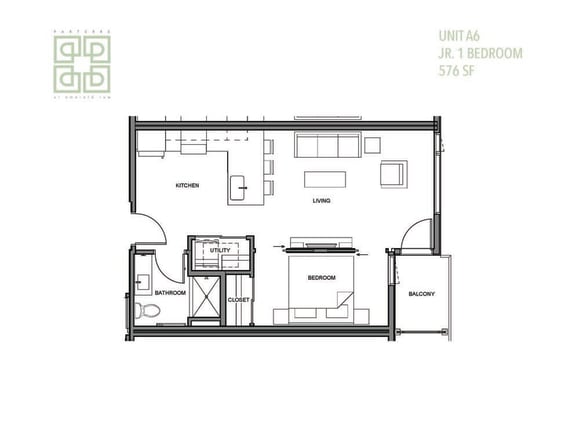 Floor Plan  a floor plan of a house with a bedroom and a living room