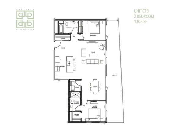 Floor Plan  the floor plan of the condo