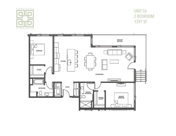 Floor Plan  the floor plan of the condo