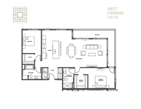 Floor Plan  the floor plan of the condo