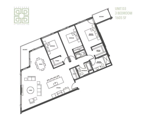 Floor Plan  a floor plan of a unit with roommates
