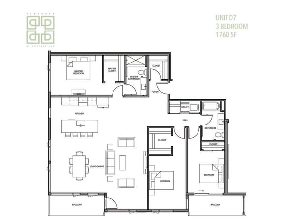 Floor Plan  the floor plan of the condo