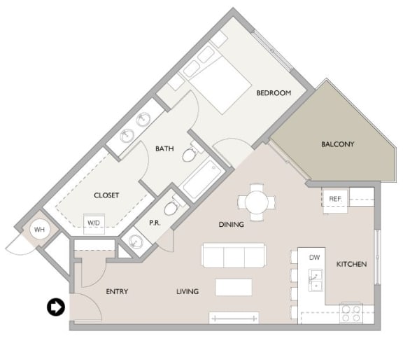 Floor Plan  a floor plan of a house with an asymmetrical roof