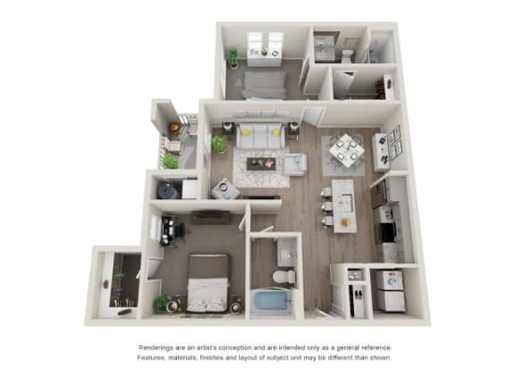 Floor Plan  a floor plan of a 1 bedroom192 sq ft