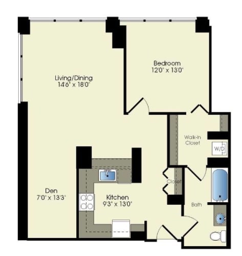 Floor Plan  a floor plan of a house with a bedroom and a living room