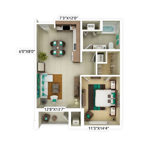 Floor Plan  a floor plan with a bedroom and a bathroom