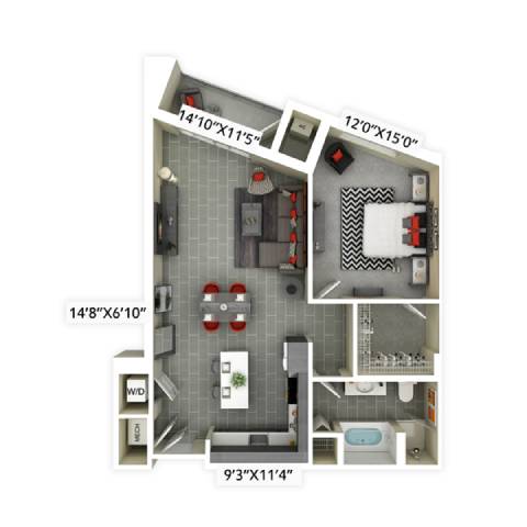 Floor Plan  3d model of a592592 floor plan of a297297