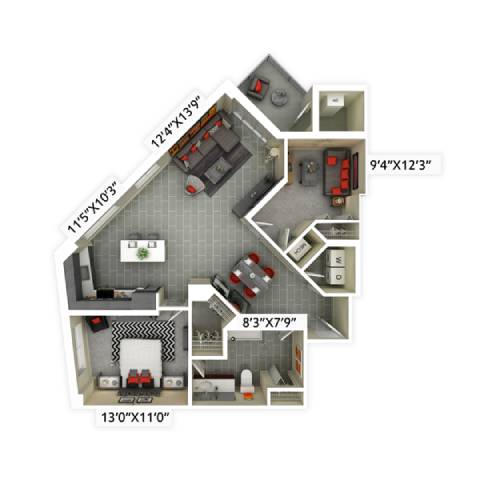 Floor Plan  the floor plan of a 2100 square foot apartment