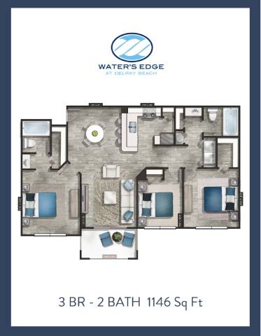 Floor Plan  an image of a floor plan with bedrooms and baths