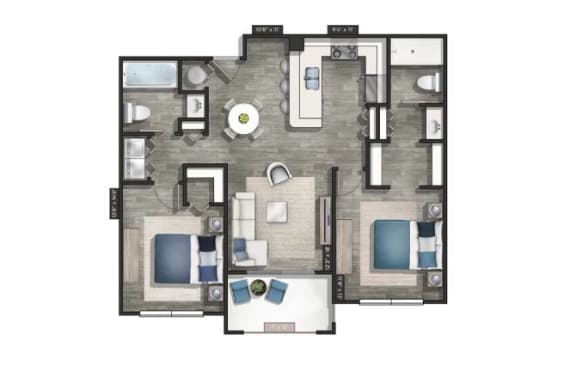Floor Plan  3d floor plan of a bedroom with a bathroom