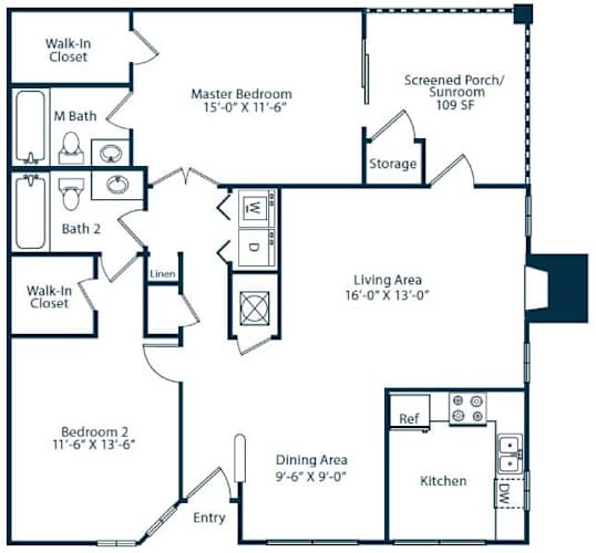 Floor Plan  Two Bedroom Floor Plan