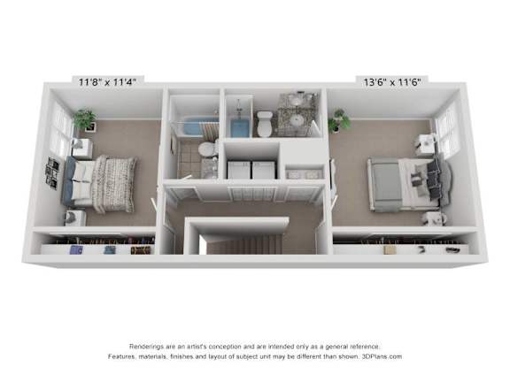 Floor Plan  a stylized floor plan of a 2100 sq ft apartment
