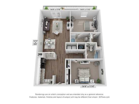 Floor Plan  a 1 bedroom floor plan  villa residences  460 sq ft