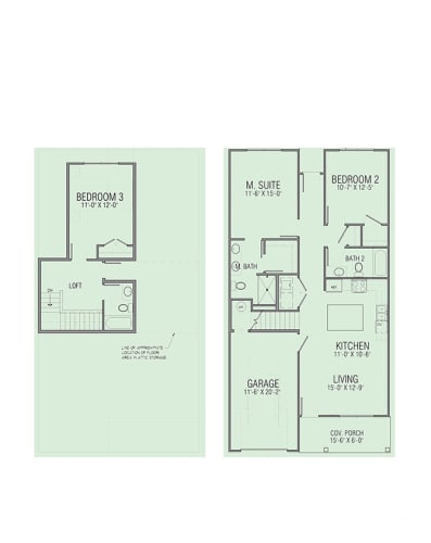 Floor Plan  the floor plans of two different layouts of a house