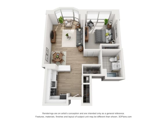 Floor Plan  One Bedroom I